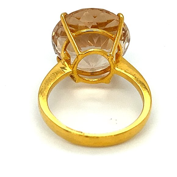 Imperial Topaz 19.66ct Solid 22K Yellow Gold Ring - Picture 5 of 7